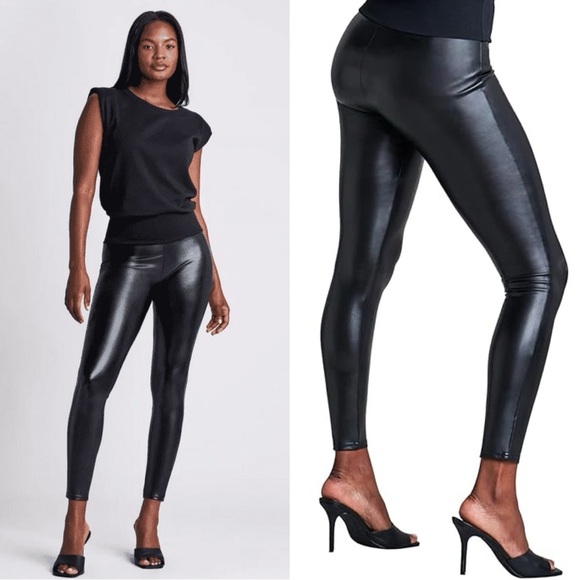 Assets Pants - Assets by Spanx All Over Faux Leather Leggings
